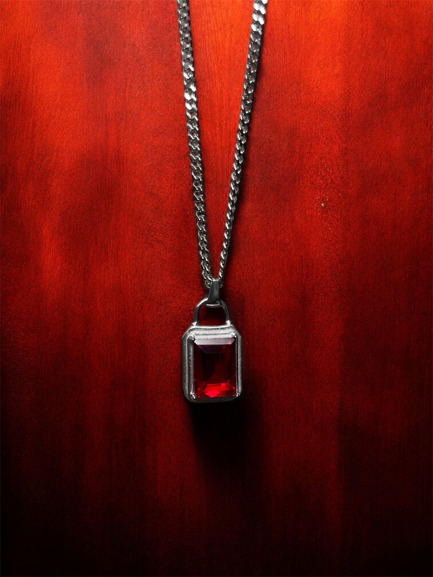 Crystal Pendant Chain (Ruby Red)